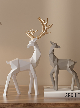 高级感创意折纸鹿摆件轻奢姹寂风B艺术软装新居客厅玄关酒柜装饰