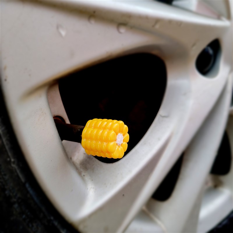 黄色玉米汽车轮胎个性气门嘴帽防尘帽摩托车电动车塑料气门芯冒盖