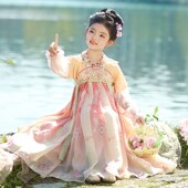 儿童古风超仙古装 夏季 2025新款 汉服女童春秋款 国风唐装 公主连衣裙