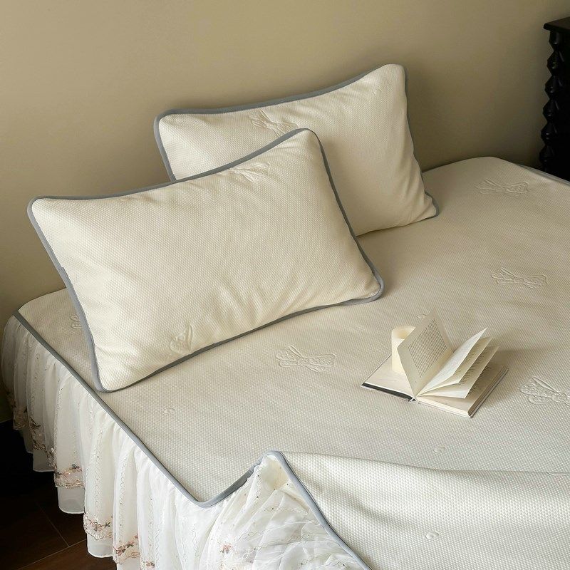 夏季法式高端床裙款公主风u冰丝凉席三件套 可水洗席子花边床笠款,床上用品,冰丝席,淘宝优惠券,粉丝福利购,淘宝优惠卷