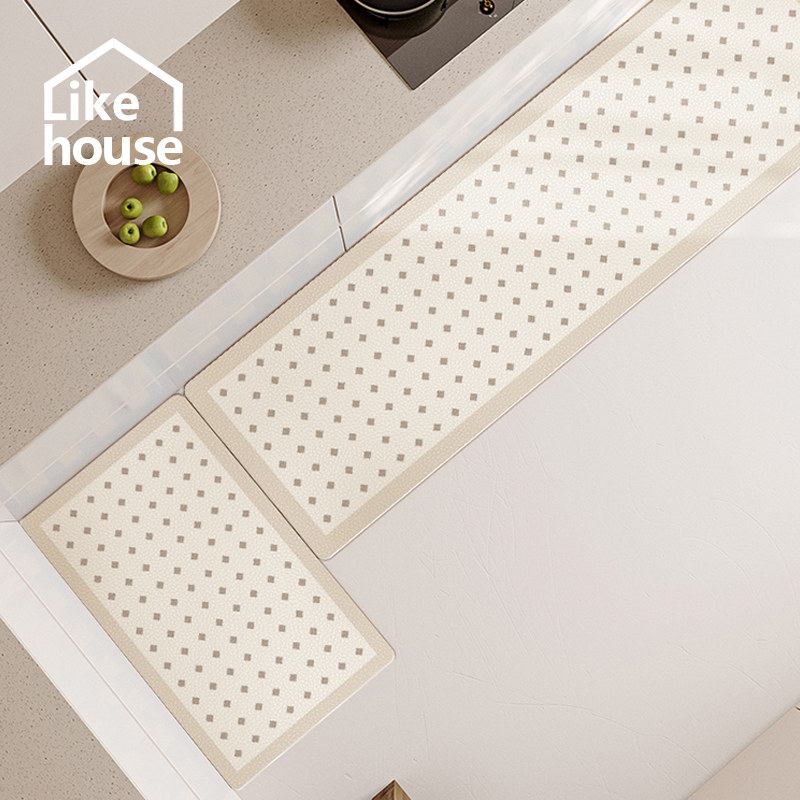 简约奶油风d皮革厨房地垫防滑防油可擦洗厨房脚垫进门地垫定制门,居家布艺,厨房地垫,淘宝优惠券,粉丝福利购,淘宝优惠卷