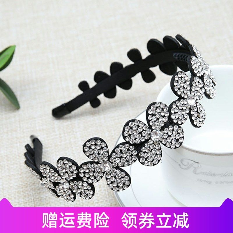 韩国新款优雅发箍简约时尚花朵发饰女韩版发卡水钻小众头箍头饰品