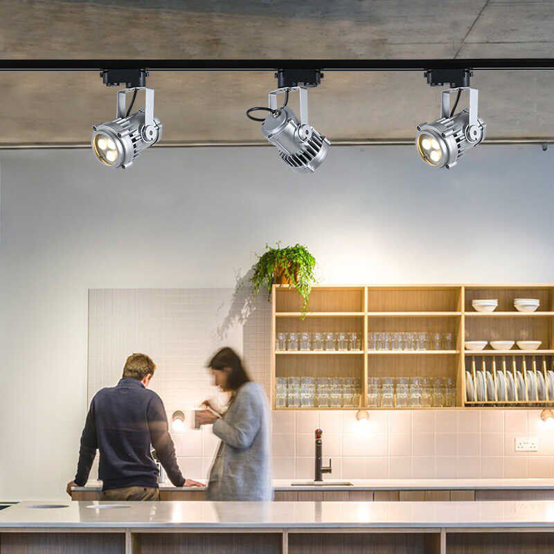 复古工业风展厅明装轨道射灯商用咖啡厅服装火锅店餐馆铸铝吸顶灯
