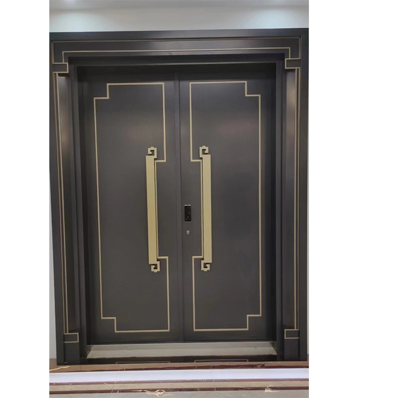 定制别墅大门庭院门锌合金门铜门对开新中式进户农村自建房院子门