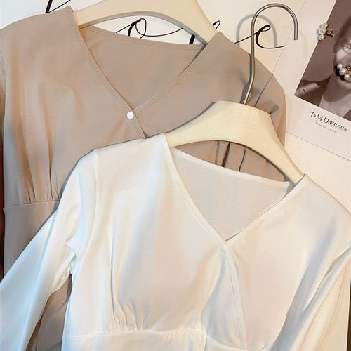 哺乳上衣睡衣孕妇秋衣纯棉带胸垫保暖内衣秋冬款喂奶月子服