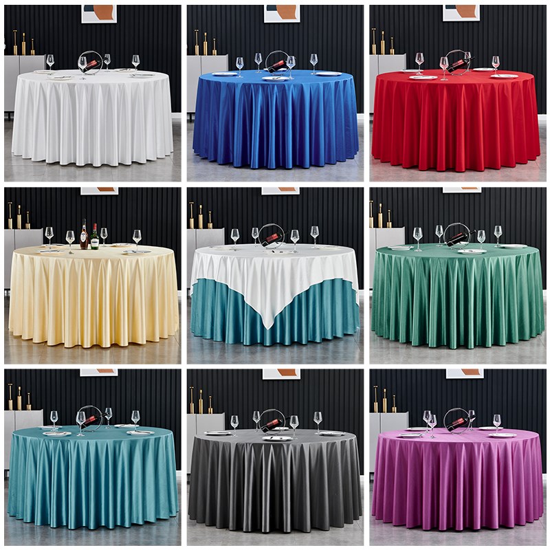 酒店高档桌布饭店宴会餐厅简约纯色台布大圆餐桌布素色台布定制做