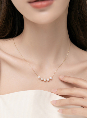 天然淡水珍珠纯银项链2025年新款轻奢小众锁骨链女高级设计感颈链