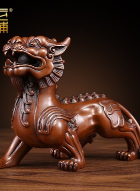 紫铜双角貔貅新中式家居公司装饰品纯铜摆设公司开业乔迁礼品