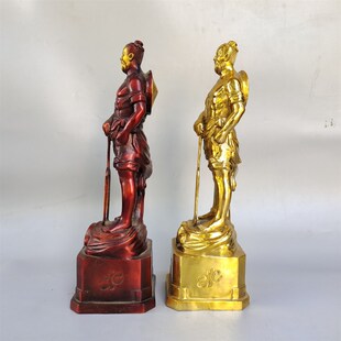 铜大禹治水铜像人物雕像摆件高40公分大禹工程奖中式书房工艺品