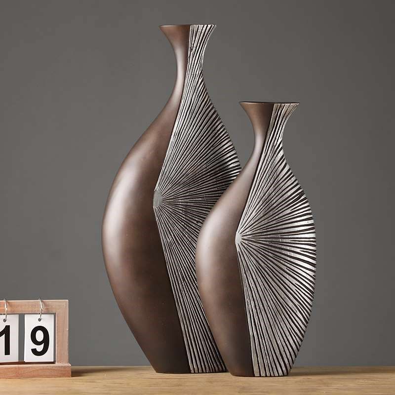 美式复古花瓶摆件轻奢高档干花中式客厅插花电视柜玄关高级感花器,家居饰品,花瓶,淘宝优惠券,粉丝福利购,淘宝优惠卷