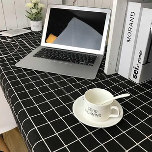 大学餐桌c大学生棉麻书桌电脑台长方形宿舍桌布免洗防水写字台寝