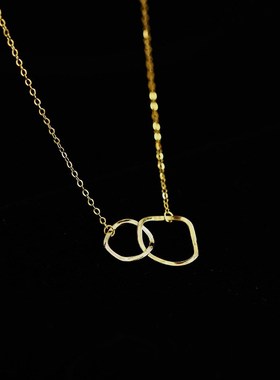 不规则环环相扣项链女锁骨链小众设计简约2023年新款潮百搭简约