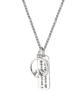 海誓山盟情侣项链一对高级轻奢吊坠2023年新款小众设计感礼物冷淡