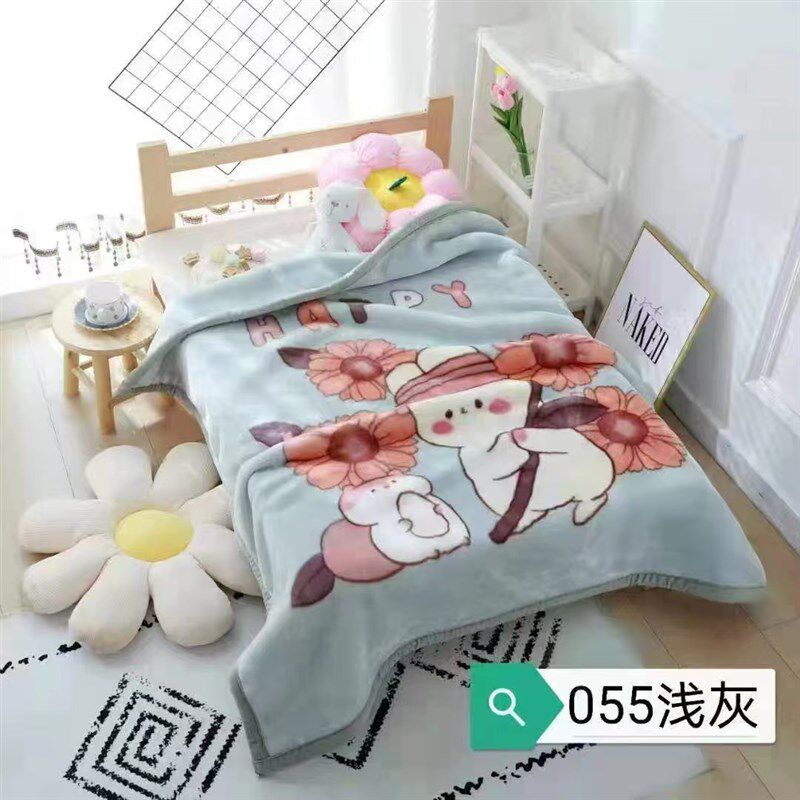 秋冬季加厚双层正方形婴幼儿毛毯新生儿抱毯幼儿园午X休小盖毯云