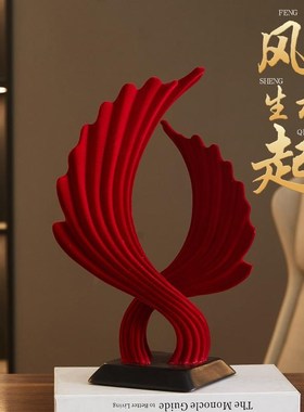 现代轻奢电视柜酒柜风生水起装饰摆件高档客厅玄关高W端大气上档