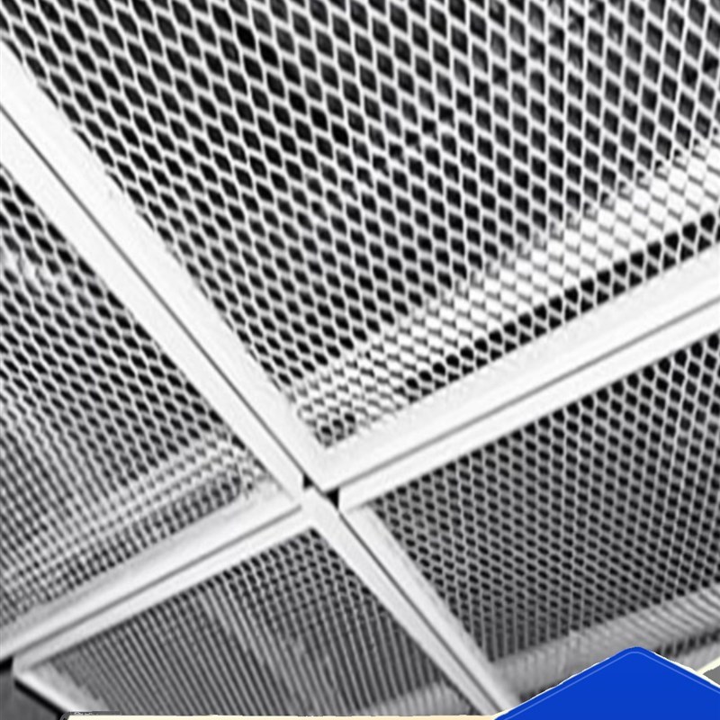 菱形铝网格白g色铝天花吊顶金属网板学校通道办公室吊顶六边形铝