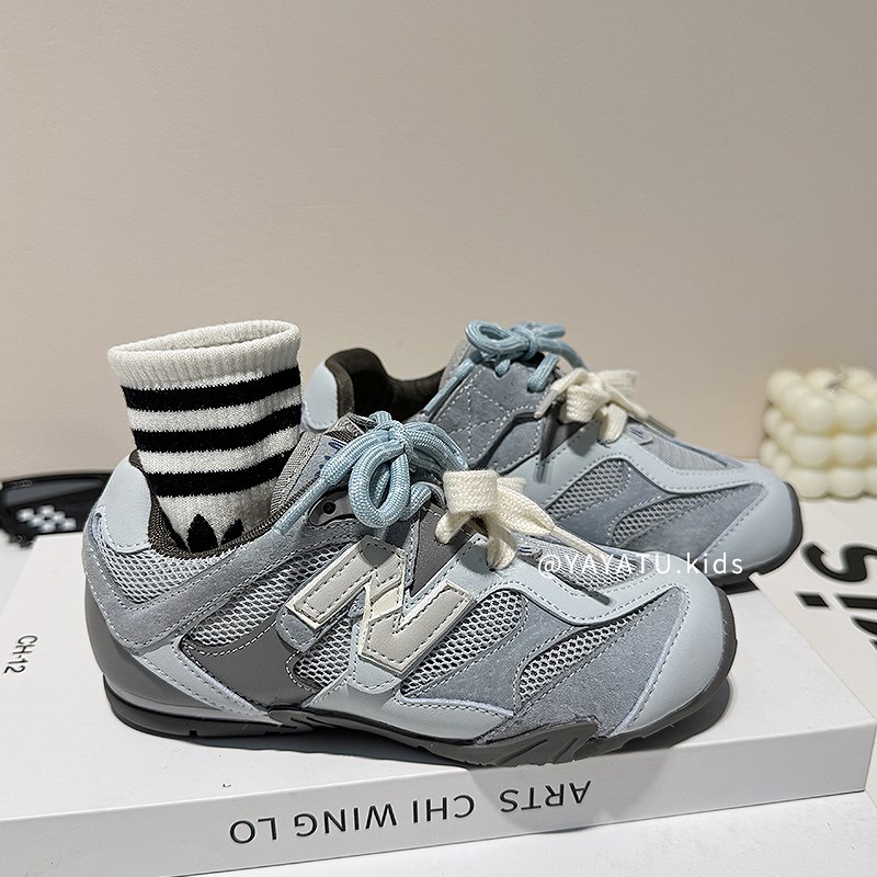 女童运动鞋春夏季新款男童德训鞋真皮女童休闲鞋单网透气跑步鞋