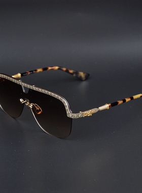 复古十字架新款墨镜 大脸厚实连体风镜防护太阳眼镜 经典装饰眼镜