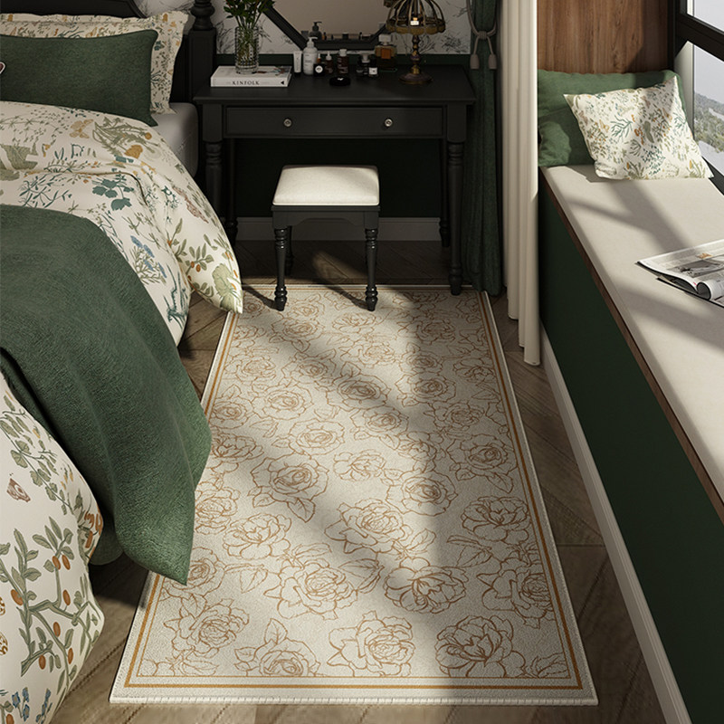 法式复古床边毯卧室长条床边地毯主卧床下可坐可睡脚垫免打理垫子,居家布艺,地毯,淘宝优惠券,粉丝福利购,淘宝优惠卷