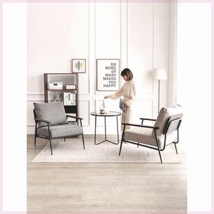 简约现代铁艺休闲单人沙发椅子小户型客厅卧室阳台茶几组合三件套