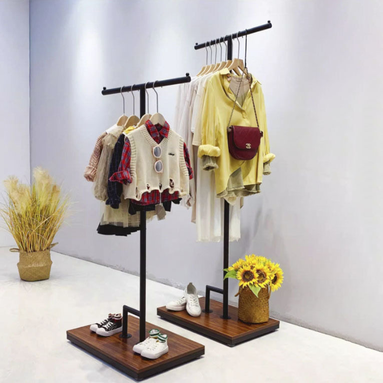服装店衣架展示架女装童装升降中岛陈列货架可调节高低正侧挂架子