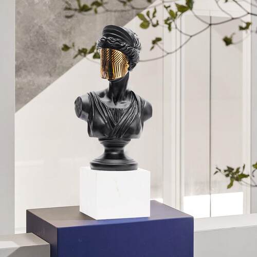 欧式古典蒙面人像雕塑摆件样板房展厅客厅雕像艺术品维纳斯装饰品
