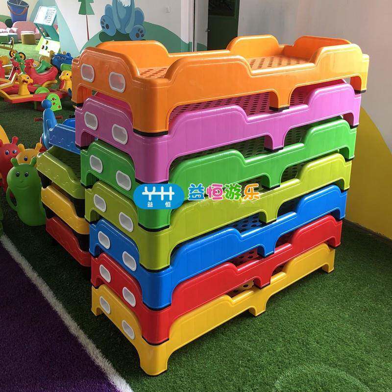 幼儿园加厚塑料床儿童专用午休叠叠床早教中心午睡托管单人小床