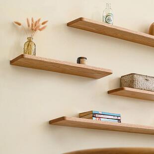 墙上打孔实木隔板搁板一字壁挂客厅置物架装饰墙面墙壁卧室书架厂