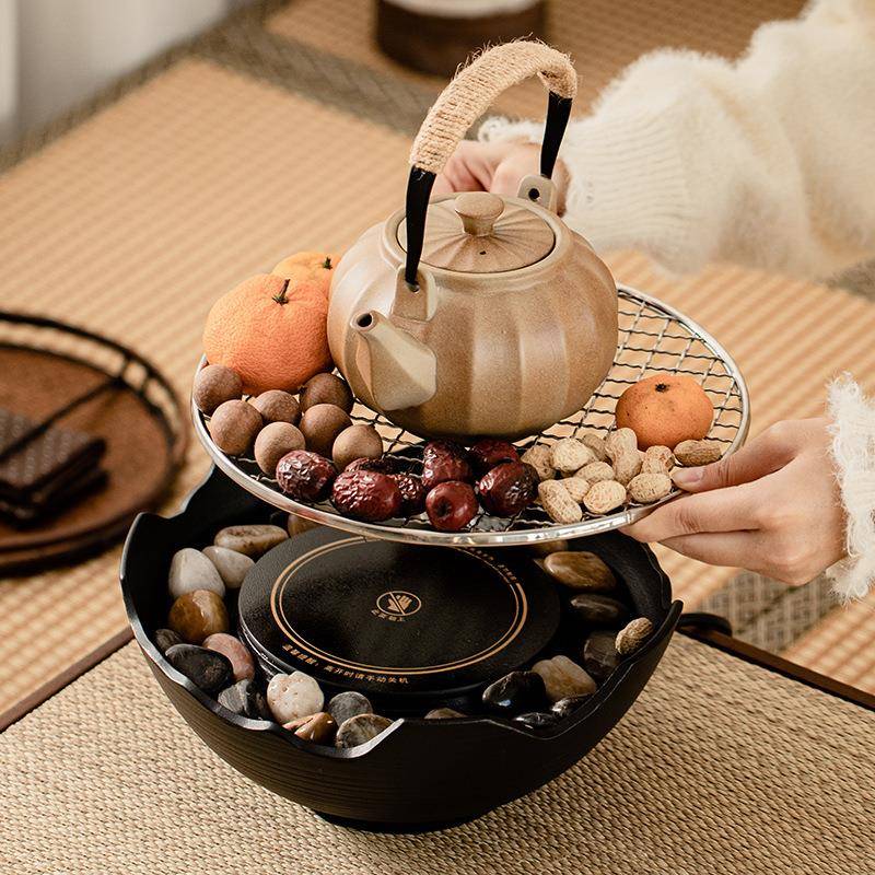 围炉煮茶电陶炉提梁壶煮茶器家用庭院陶罐烧水壶新款烤奶茶壶套装