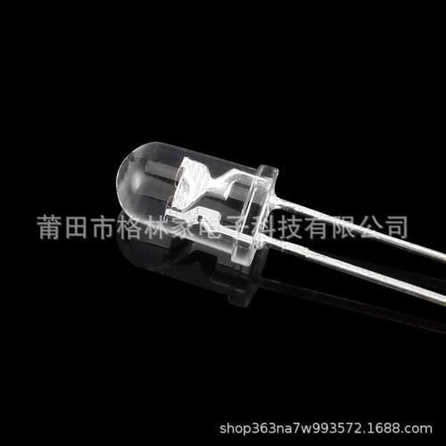 F5/5mm圆头白发红灯、白发黄光超高亮度60度大角度LED汽车灯珠