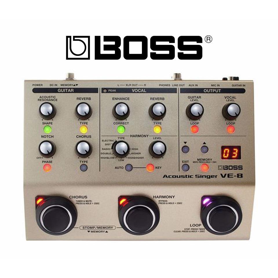 BossVE-8原声歌手内置效果处理器适用于带原声吉他的歌手