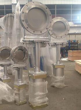 PZ673H-10P不锈钢气动插板阀DN200耐磨圆口刀型阀气动插板阀DN350