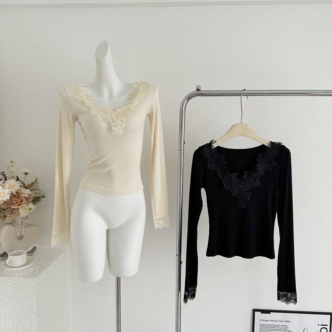 Acaine10/8 20:00 前四小时9折云纱雪芙 精致花朵针织打底衫