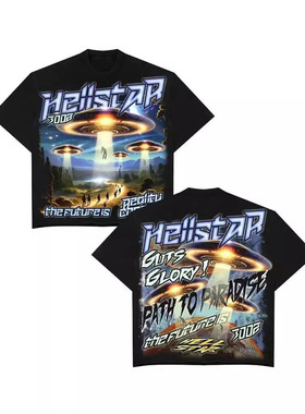 Y2k图案复古风格原宿哥特式嘻哈动漫印花超大T恤男女宽松休闲短袖