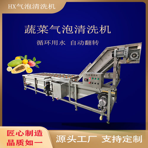 全自动蔬菜水果清洗机叶类菜气泡清洗流水线鼓泡土豆去泥洗菜设备