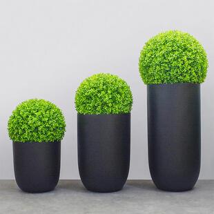 圆形玻璃钢落地大花瓶简约现代家居样板间装饰品酒店直筒圆柱花器