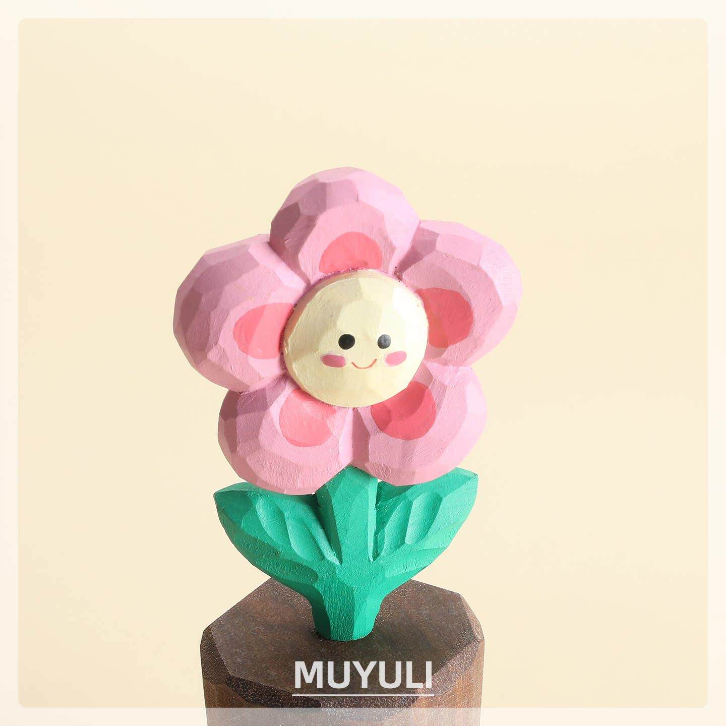 手工木雕小花丨花朵解压办公室工位电脑桌面摆件创意装饰品礼物女