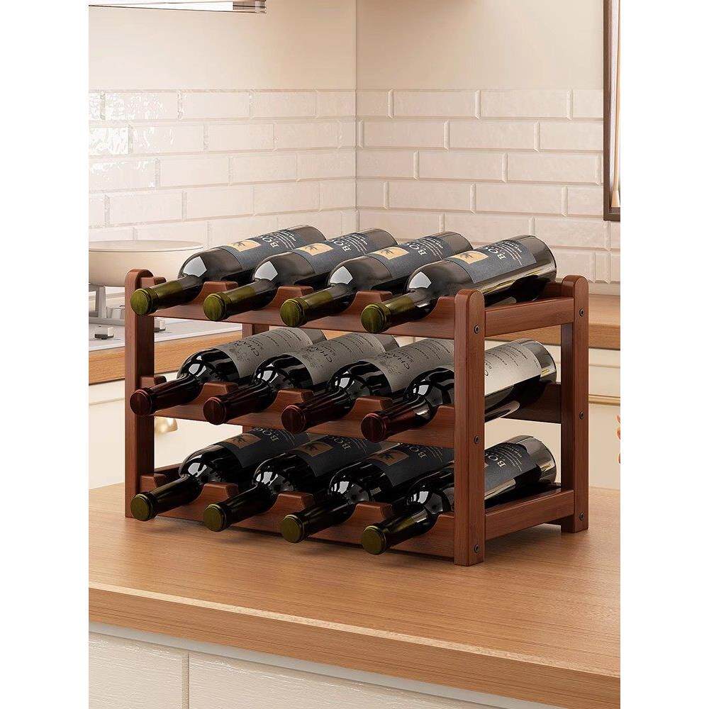 红酒架饰品红酒架酒柜内置架家用酒架储物架多层小酒瓶架