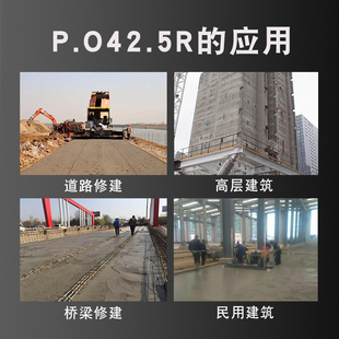 普通硅酸盐po42.5R早强水泥快干速凝自流平实验砂浆混凝土防水堵