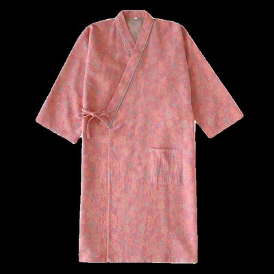 新款纯棉色织提花纱布睡袍浴袍睡裙浴衣家居服春夏季情侣宽松睡衣