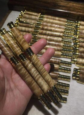 名贵金丝楠木小叶桢楠钢笔圆珠笔两用商务笔实木水波纹办公笔墨水