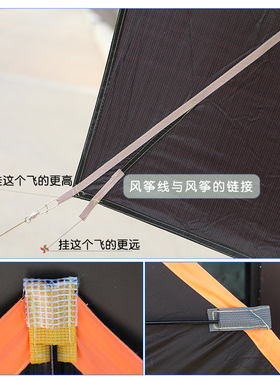 潍坊王侉子风筝2022新款伞布碳杆大草原微风大型成人高档三角风筝