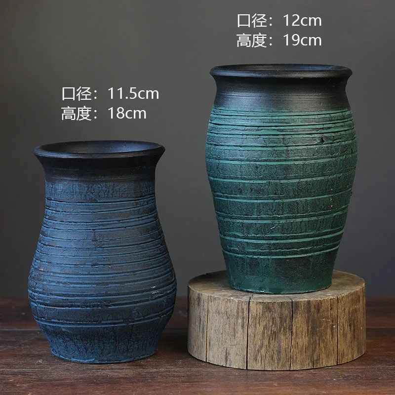 粗陶花盆带孔陶瓷多肉大口径陶土家用户外庭院大号阳台盆景兰花盆