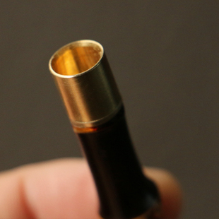 紫竹鞭牛角嘴烟嘴把件把玩抽烟器具竹制工艺品竹雕收藏送礼