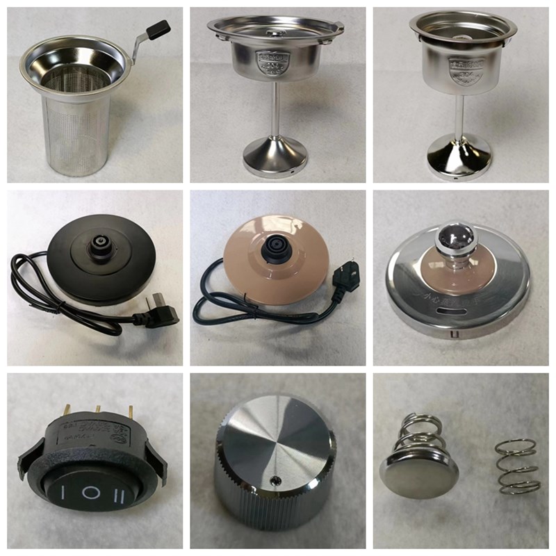 欧美特西麦煮茶器配件不锈过滤网壶底座身壶盖弹簧帽开关煮茶壶图片