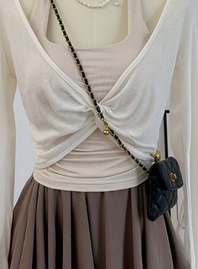 夏款休闲百搭弹力灰色芭蕾舞裙裤显瘦A字短裙女喇叭裙摆高腰半裙