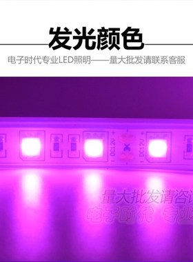 12V伏粉色灯带5050粉紫色贴片软灯条LED灯带 汽车12V防水软灯条