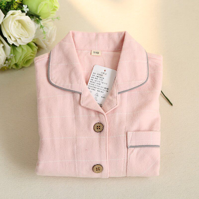 纯棉磨毛绒布亲子睡衣秋冬男童女童家居服男女情侣全棉毛起居服