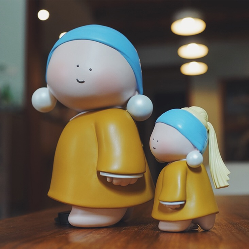 大美术馆 大艺术家系列手办 戴珍珠耳环少女生日礼物创意趣味摆件