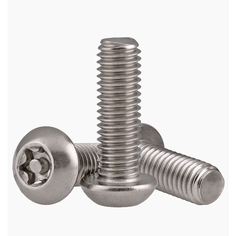 304不锈钢圆头内六角带针螺丝IS07380内六角带柱防盗机螺钉M4-M10